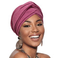 AQOKKA African Turban for Women Knotted Hair Wraps for Turban Head Scarf for Black Women Hair Cancer Chemo Headwear Cap - color: Twisted Braid: 1 Pack Purple