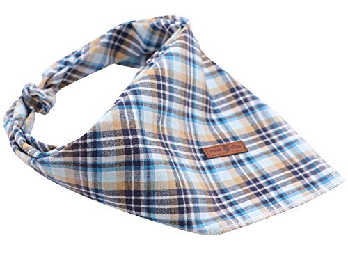 Lionet Paws Dog Bandana Washable Cotton Handkerchief Scarf Triangle Bandana for Small Medium Large Dogs - color: LightBlue, size: Small (Pack of 1)