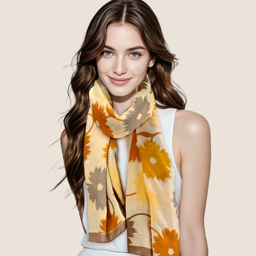 WZX Boho Scarf for Women, 70"x35" Large Lightweight Shawl Wrap for Travel, Sun Protection, Office & All-Season Wear - color: 009