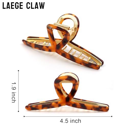 MEDOCA Large Claw Clips - Metal Hair Clips for Women - Gold Claw Clip for Thick Hair - Strong Hold Big Claw Clips for Women Girls - Orange - color: 4.Orange