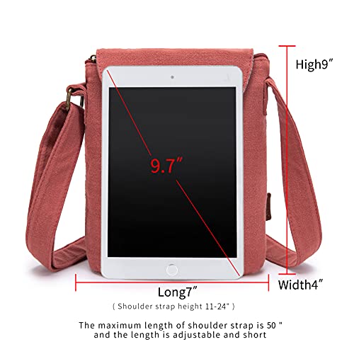 OPQRSTU Women's Retro Small Size Canvas Shoulder Bag Hippie Boho Crossbody Handbag - color: Orange