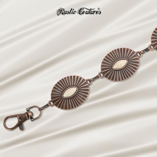 Montana West Rustic Couture's Large Western Concho Metal Belts for Women Cowgirl - color: White Smoke