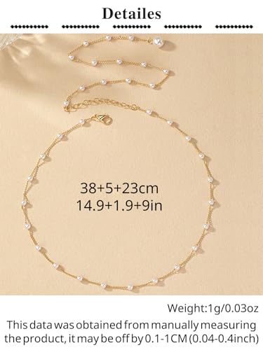 Silver Gold Back Necklace Back Jewelry for Backless Dress Pearl Backdrop Necklace Long Body Chain for Backless Dress Sexy Dainty Elegant Body Chain Jewelry Women Prom Party Anniversary - style: A1- All pearl - gold