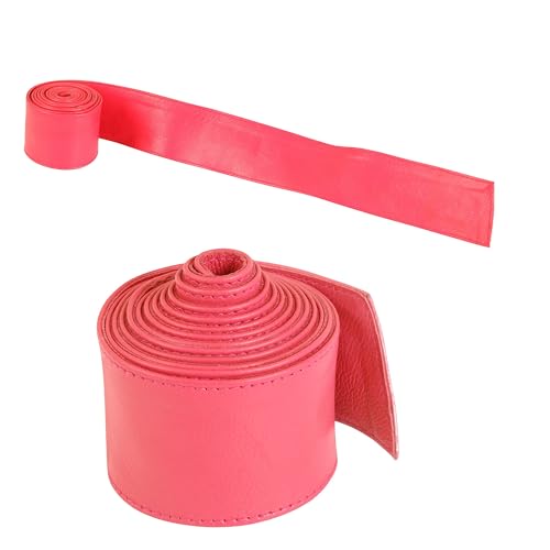 Woman's Obi Sash Tie Plus Size Waist Band Wide Solid Color Genuine Leather Belt - color: Pink