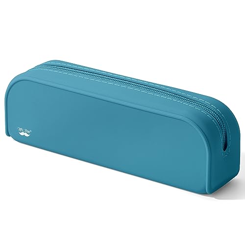 Mr. Pen- Silicone Pencil Case, Aesthetic Pencil Bag for Women, Makeup Pouch | Multifunctional Pouch for Stationery, Cosmetics and Electrical Goods Storage - color: Teal