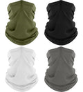ROXUN 4 Pack Neck Gaiter, Cooling Breathable Face Mask UV Protection Scarf Hiking Bandana for Men/Women - color: Black+gray+white+army Green