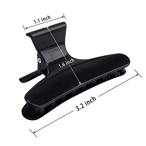 Ondder Hair Clips for Styling and Sectioning - Butterfly Pro Salon Clamps for Cutting, Coloring Hair, Hair Accessories for Women - color: Black + White