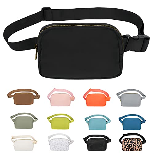 VOROLO Fanny Pack For Women And Men Crossbody Bag Belt Bag with Adjustable Strap Graduation Gifts Black - color: Black, style: 1 Pack Fanny Pack