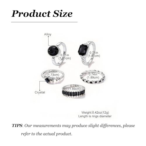 Black Obsidian Ring Stackable Gold Tone Oval Black Stone Statement Ring for Women Party Date Night Jewelry Gift - color: A2:black obsidian rings