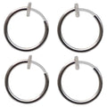 Silver Small for Women Comfortable Plastic Invisible Clip On Hoop Earrings Men Fake Nose Ring Faux Lip Septum Ring Fake Cartilage Earrings 12 mm Spike Cross Feather 15mm Unisex Gold Non Piercing Lobes - color: 15 mm Silver