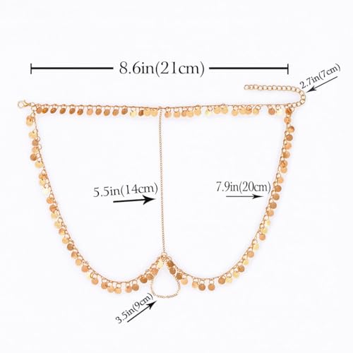 2PCS Gold Barefoot Sandals for Women Sequins Foot Chains Boho Beaded Anklets Layered Tassel Barefoot Sandals Jewelry - style: Sequins-A