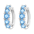 Earrings for Women 925 Sterling Silver Hoop Earring Colorful Cute Fashion Hoop Earrings Graduation Birthday Jewelry Gifts for Women - color: Rhinestone Earrings - Light Blue