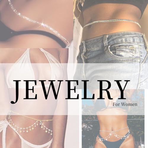 Rhinestone Waist Chains Crystal Waist Chain with Pendant Abdominal Chain Thin Minimalist Body Chain Jewelry for Women Beach Rave - style: B-Star-Gold