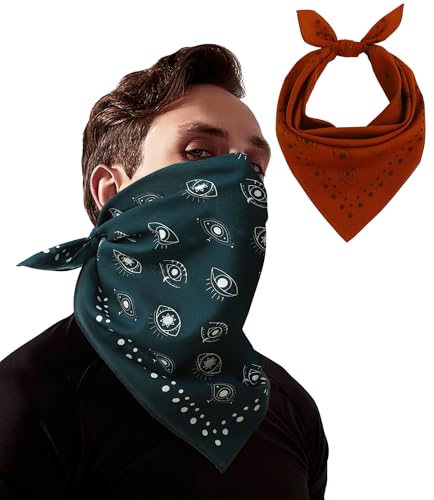 21"x21" Soft Cotton Bandana for Men and Women Unisex Head Wrap Scarf Headband Face Mask for Outdoor - color: Qm2-timeeye