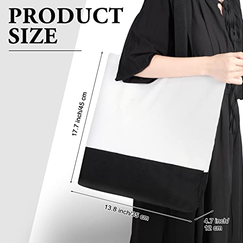 Reginary 16 Pack Canvas Tote Bags Set - Large Cotton Tote with Handle for Women's Kitchen & Grocery Use - DIY Gift - color: Black