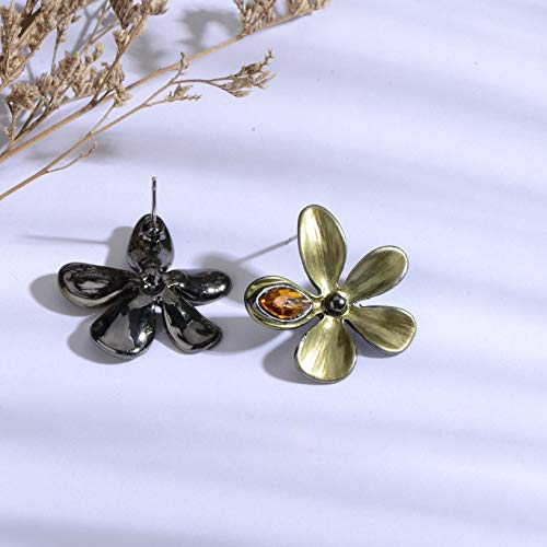 AMYJANE Vintage Statement Jewelry Set - Spring Leaf Flower Floral Plant Necklace Earring Set Crystal Rhinestone Fashion Costume Jewelry for Women Prom Party Unique Gift - style: Green Flower Jewelry Set