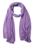vabovin Head Wraps for Black Women Stretch Jersey Knit Turban Headwrap Solid Color Headscarf Headband Shawl - color: 16- Light Purple