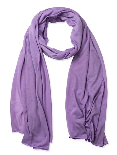 vabovin Head Wraps for Black Women Stretch Jersey Knit Turban Headwrap Solid Color Headscarf Headband Shawl - color: 16- Light Purple