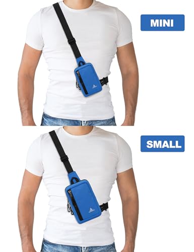 Peicees Small Crossbody Bag for Men Women Mini Sling Bag Travel Running Phone Daypack Cross Body Shoulder Bags, 2 Sizes, Small Navy Blue - color: Navy Blue, size: Small