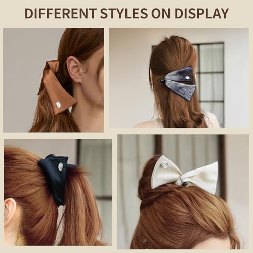 EVITA PERONI Banana Clip with Twistable Wings, Acetate Fabric Ponytail Holder No Damage Hair Clips for Thick Curly Hair Large Claw Clips Elegant Hair Accessories for Women, Navy Blue - color: Navy Blue