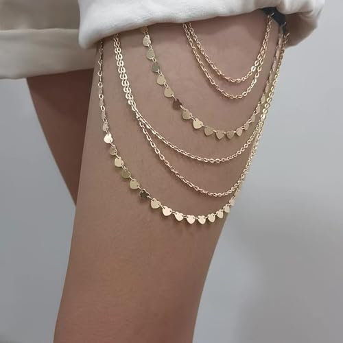 Thigh Chain Leg Chain Jewelry for Women Leg Body Jewelry for Women - color: Stackable