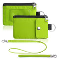 Artpaxy Minimalist Wallet For Mens Womens, Keychain RFID Blocking Zipper Small Wallet with ID Window 2 Lanyards,Water Resistant Travel Cash Card Coin Case Boys Girls - color: Neon green, style: Casual