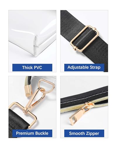 HULISEN Clear Bag for Stadium Events, Clear Purses for Women Stadium Crossbody, Transparent Handbag for Concerts & Sports Fan - style: A16