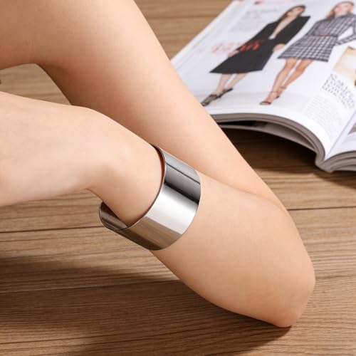Upper Arm Cuff for Women, Simple Sexy Harness Armlet Bracelet with Crystal Adjustable Upper Arm Chain Bangle Arm Band for Women - color: Silver Band