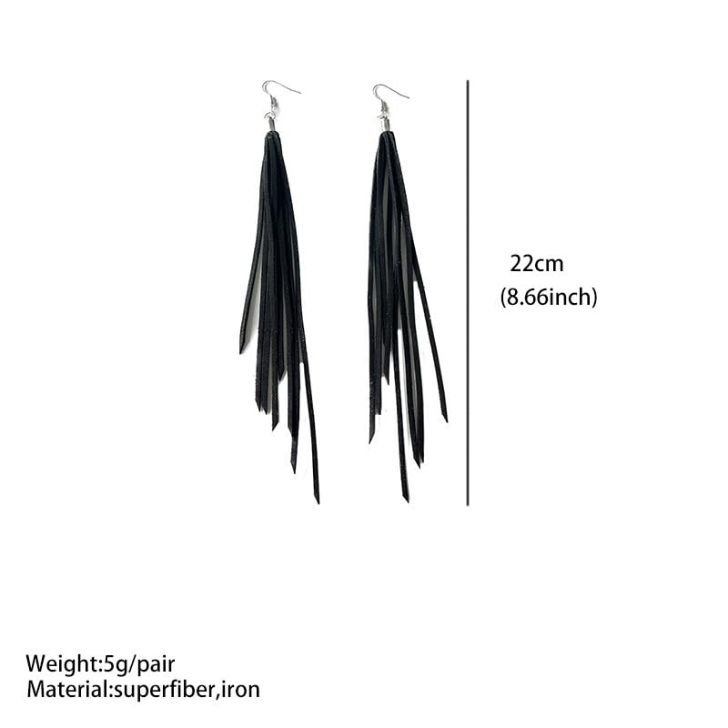 Boho Tassel Fringe Earrings for Women Western Fringe Leather Drop Dangle Earrings Ethnic Dangling Long Tassel Earrings Elegant Thread Feather Jewelry Gifts - style: style 1