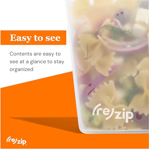 (re)zip On-the-Go Stand Up 1-Cup Clip-On Bags with 2 Carabiners, 2-Pack Pink - Reusable Bags | Travel-Ready, Leakproof, Airtight Seal, Water-Resistant, Food Grade & BPA Free - color: Pink