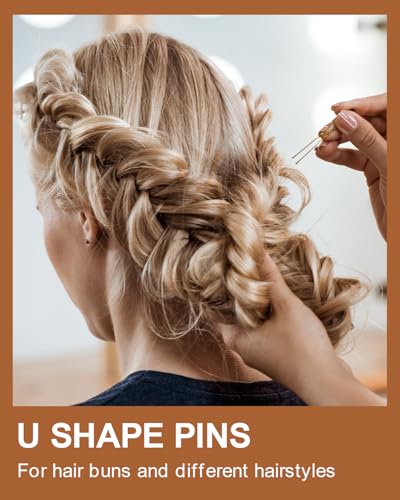 MAORULU 2.16 Inch Hair Bobby Pins with Cute Case, 200 CT Bob Pins for Buns, Premium Hair Pins for Kids, Girls and Women, Great for All Hair Types (Variety U & Bobby Pins Blonde) - color: Variety U & Bobby Pins Blonde