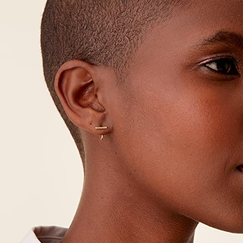 PAVOI 925 Sterling Silver Huggie Half Hoop Earrings | Hypoallergenic Minimalist Tiny Cartilage Earring - style: Bar