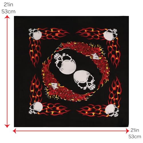 Motique Accessories Skull Bandana - color: Red Eagle