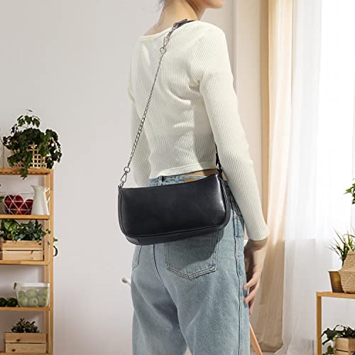 Loiral Small Purse for Women, Retro Classic Tote HandBag Shoulder Bags Clutch Purse - color: 1 Black L