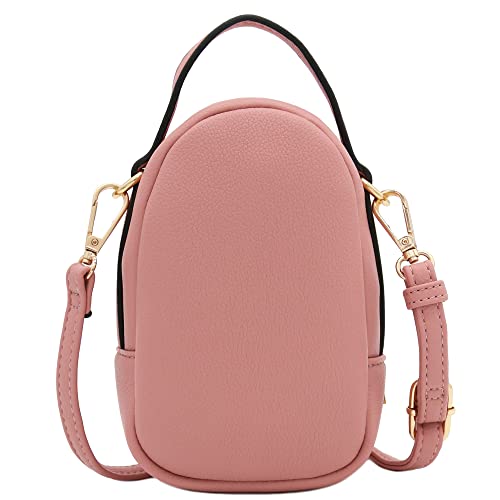 FashionPuzzle Two Compartment Mini Crossbody Bag | Two Compartment - color: Dusty Pink