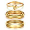 Chunky Gold Bangle Bracelets for Women Trendy 14K Gold Plated Cuff Bracelets Stack, Dainty Gold Bracelet Sets Non Tarnish Fashion Jewelry Gift - style: Gold-3pc-007