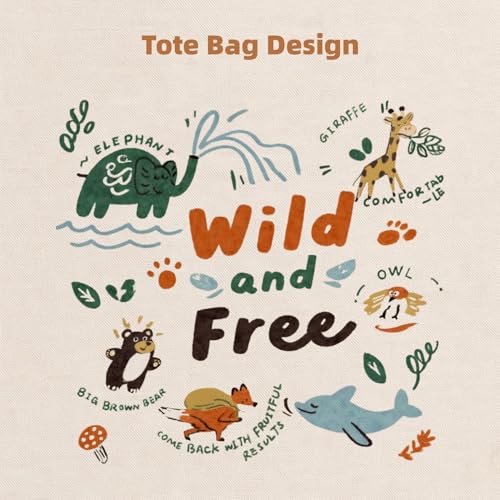 Canvas Tote Bag with Zipper for Women, Aesthetic Tote Bag with Pocket for Vacation, Shopping, Travel, Beach - style: Wild and Free