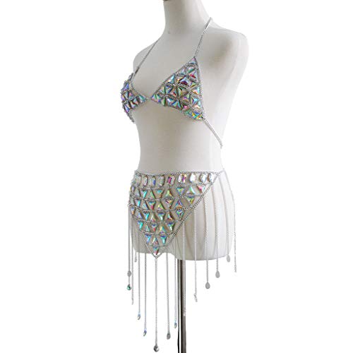 Women's Sexy Suit Body Chain - color: Silvery