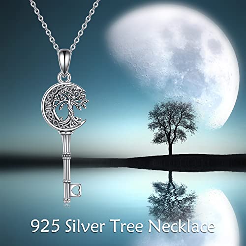 ONEFINITY Tree of Life Necklace 925 Sterling Silver Abalone Shell Celtic Knot Pendant Necklace for Women Jewelry - style: key tree of life