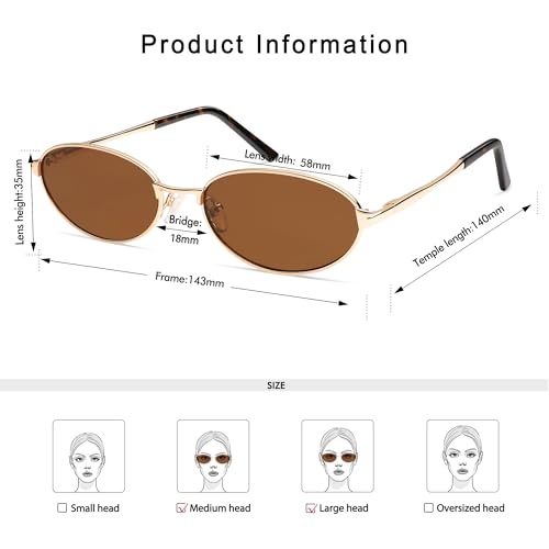 Appassal Retro Oval Sunglasses for Women Mens with Spring Hinge Sunnies AP3696 - color: A4 Black/Grey&gold/Brown