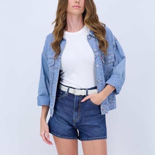 Levi's Women's Fully Adjustable Casual Leather Braided Belt for Jeans and Dresses - color: White, size: Small
