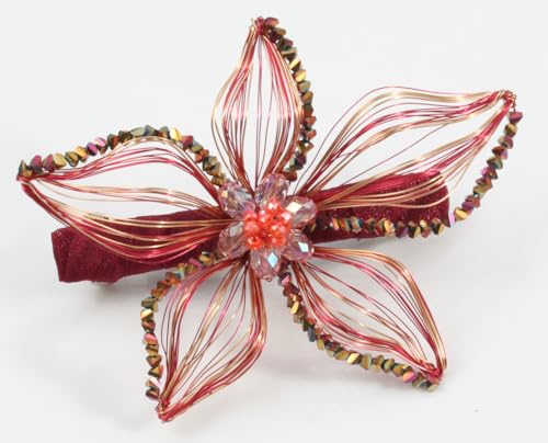Mistofu DIY Copper Wire Metal Hand-woven High-level design Barrettes Elegant Hair Accessories, Gifts for Women Girls (red-a) - color: red-a