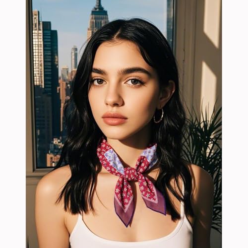 Cotton Like Bandana in Bulk, Head Scarf, Headband, Head wrap, Hair Neck Scarf for Women 22 x 22 inch - color: Bib03 Patchy Flower 3pcs