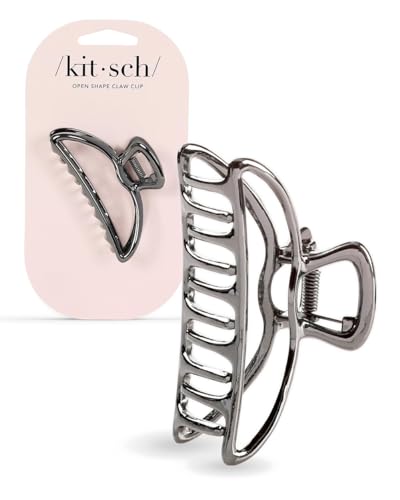 Kitsch Metal Hair Clips for Women - Durable & Elegant Metal Claw Clips, Perfect for Everyday Use & Special Occasions - Hematite, 1 Piece - color: Hematite
