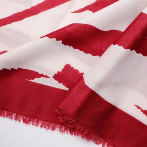 WaJuemy Travel Boho Scarf for Women Casual Lightweight Pashmina Scarves Fashion Multicolor Shawl Wraps with Fringed Beads - color: 50 Red/Beige