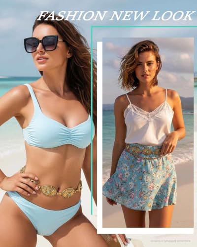 Women’s Bohemian Waist Chain, Vintage Adjustable Belly Chain for Dress Jeans Country Concert Outfit - color: Gold, size: Fit Waist up to 38''
