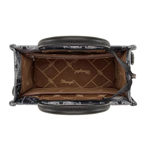 Wrangler Aztec Tote Bag for Women Boho Shoulder Purses and Handbags - color: Aztec Jet Black (Guitar Strap)