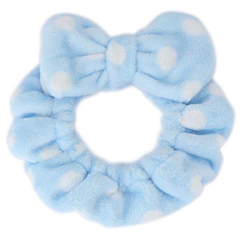 Hairizone Cosmetics Hair Band for Washing Face Shower Spa, Blue | Adjustable, Elastic, Big Bowknot, Wrap and Hold Hair, For Girls - color: Blue
