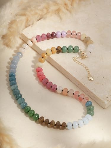 Sacina Trendy Boho Colorful Beaded Crystal Choker, Y2k Summer Beach Necklace, Boho Necklace, Hippie Jewelry, Christmas Jewelry Gift for Women - color: H