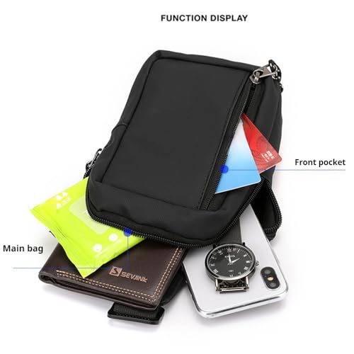 Mini Sling Bag for Men/Women, Waterproof Utility Crossbody Backpack Chest Bag for Hiking Travel Sports Running (Black-1) - color: Grey